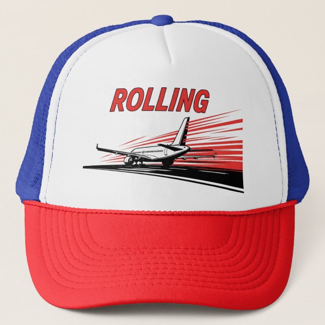 Rolling Aeroplane Aviation Trucker Hat (Front)