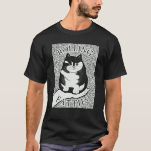 Rolling Fatties Cat Monochrome Kitten T-Shirt