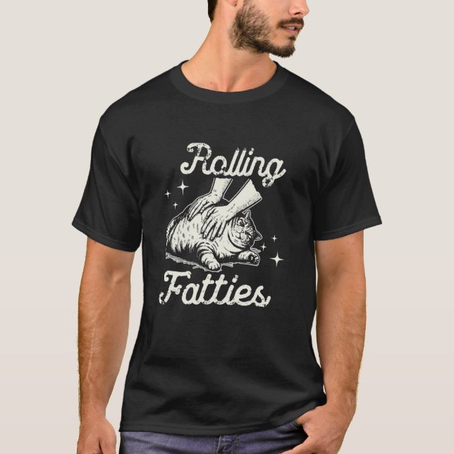 Rolling Fatties Cat T-Shirt (Front)