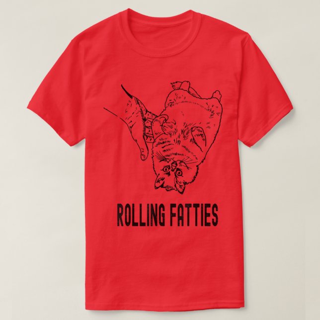 Rolling Fatties Cat T-Shirt (Design Front)