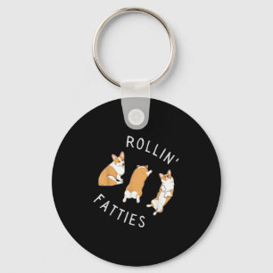 Rolling Fatties Corgi Funny Fat Cute Corgi Lover Key Ring