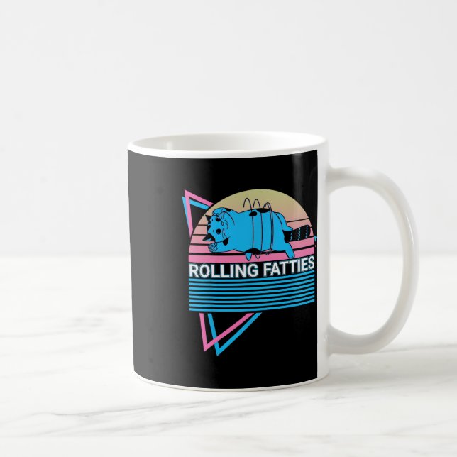Rolling Fatties Funny Cat Retro  Coffee Mug (Right)
