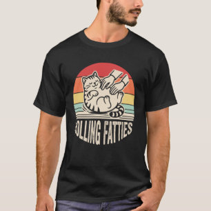 Rolling Fatties Playful Cat Retro T-Shirt