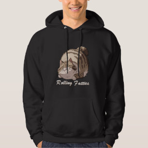 Rolling Fatty Cat Meme Lazy Furry Kitty Humour Fun Hoodie