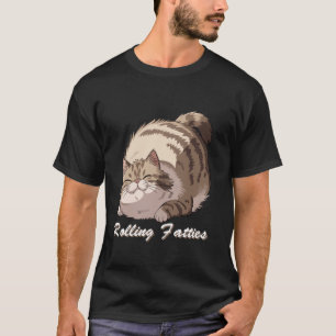 Rolling Fatty Cat Meme Lazy Furry Kitty Humour Fun T-Shirt