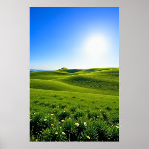 Rolling Green Hills in Spring Poster