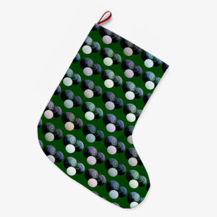 Rolling Harmony: Green Lawn Bowls with Jack Patten Large Christmas Stocking