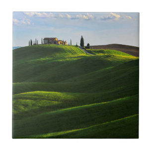 Rolling Hill Near Asciano, Tuscany Ceramic Tile