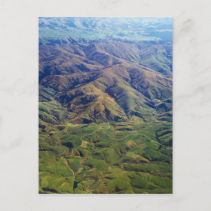 Rolling hills in Southland Region of New Zealand Postcard