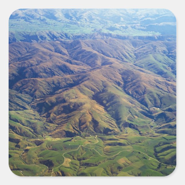 Rolling hills in Southland Region of New Zealand Square Sticker (Front)