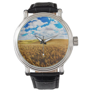 Rolling hills of ripe wheat watch