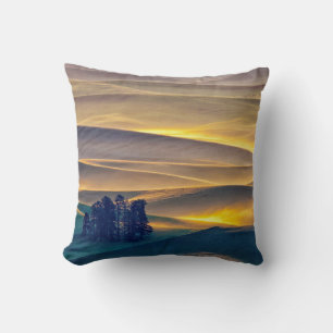 Rolling Hills of Wheat at Sunrise WA Cushion