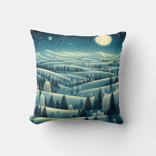 Rolling Hills of Winter Cushion (Front)