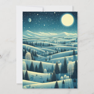 Rolling Hills of Winter Holiday Card