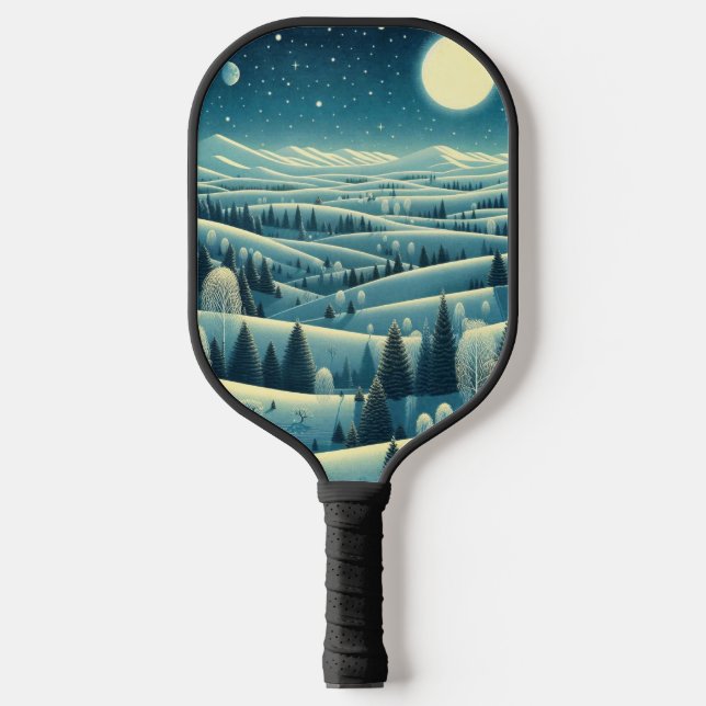 Rolling Hills of Winter Pickleball Paddle (Front)