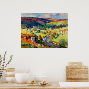 Rolling Hills, Quiet Walls – A Yorkshire Landscape Poster