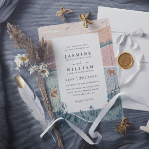 Rolling Hills Rustic Countryside Elegant Wedding Invitation