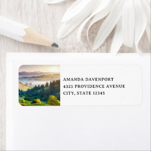 Rolling Hills Scenic Nature Photo Address Return Address Label