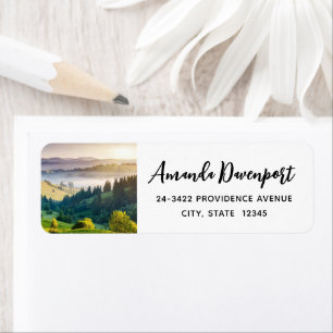 Rolling Hills Scenic Nature Photo Address Return Address Label