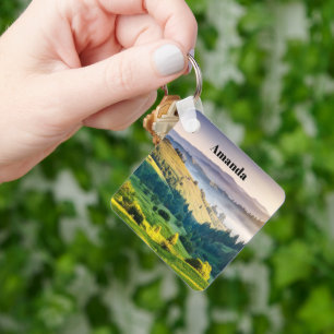 Rolling Hills Scenic Nature Photo Key Ring