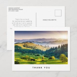 Rolling Hills Scenic Nature Photo Thank You Postcard