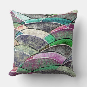 Rolling Hills Watercolor Abstract Art Throw Pillow