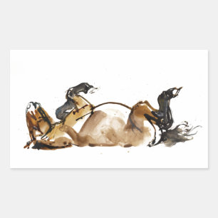 Rolling Horse Rectangular Sticker