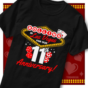 Rolling In Las Vegas 11th Anniversary Couples Trip T-Shirt