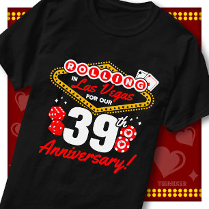 Rolling In Las Vegas 39th Anniversary Couples Trip T-Shirt