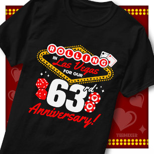 Rolling In Las Vegas 63rd Anniversary Couples Trip T-Shirt