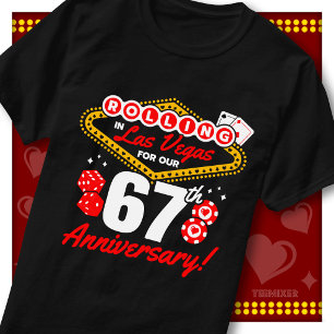 Rolling In Las Vegas 67th Anniversary Couples Trip T-Shirt