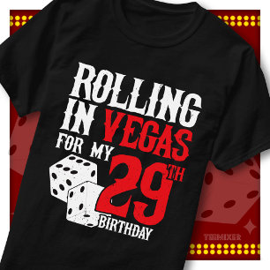 Rolling in Vegas 29th Birthday Dice Party Squad T-Shirt