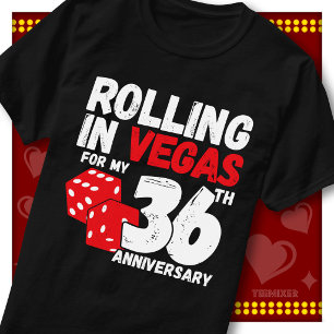 Rolling In Vegas 36th Anniversary Funny Couple T-Shirt