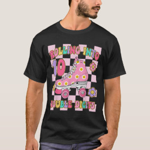 Rolling Into 10 Double Digits 10th Birthday Roller T-Shirt