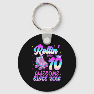 Rolling into 10 year old 10th birthday girl roller key ring