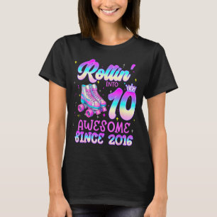 Rolling into 10 year old 10th birthday girl roller T-Shirt