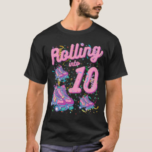 Rolling Into 10th Birthday Roller Skate 10 Years O T-Shirt