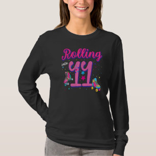 Rolling Into 11 Birthday Girl Boy Roller Skate Bd T-Shirt
