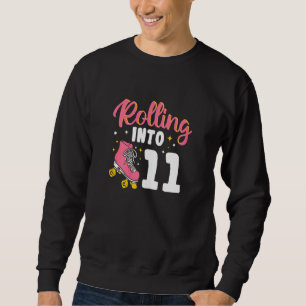 Rolling Into 11 Skating Roller Derby Roller Skate Sweatshirt