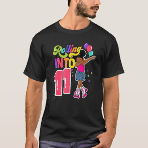 Rolling Into 11 Years Old Dabbing Roller Skate 11t T-Shirt