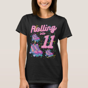 Rolling Into 11th Birthday Roller Skate 11 Years O T-Shirt