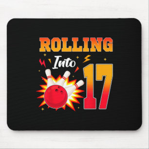 Rolling Into 17 Bowling Birthday Party 17 Year Old Mouse Pad