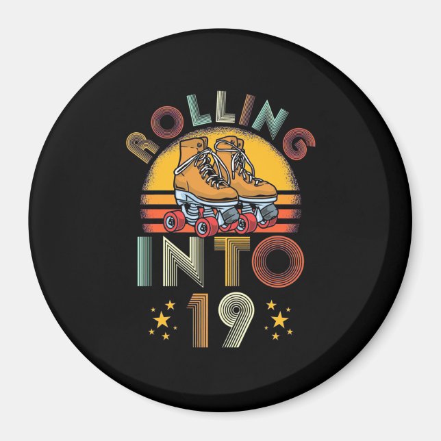 Rolling Into 19 Years Old Magnet (Front)