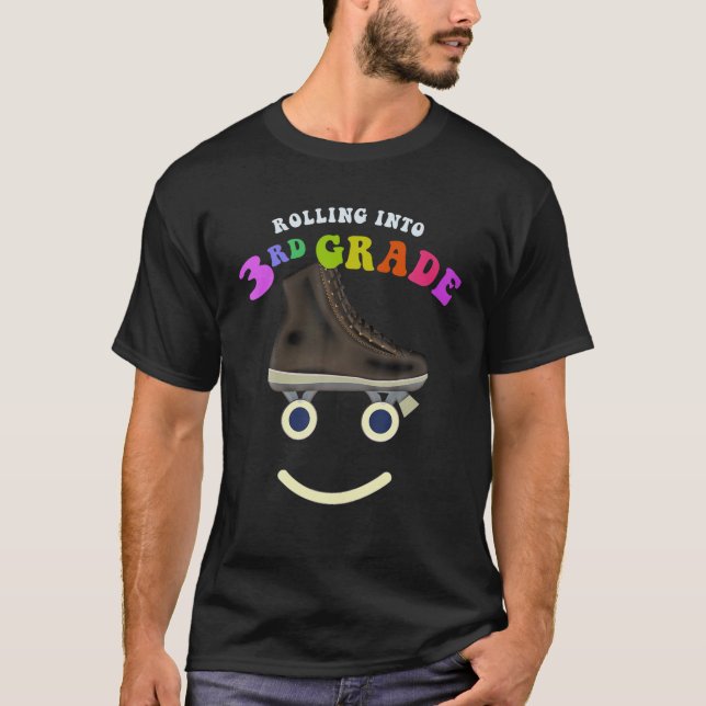 ROLLING Into 3Rd GRADE Student Rollerkate Roller S T-Shirt (Front)
