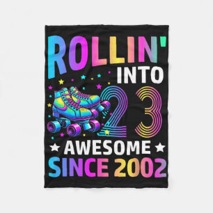 Rolling Into 40 Years Old Skates 40th Birthday Gif Fleece Blanket