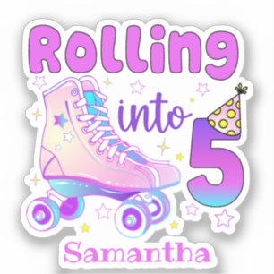 Rolling Into 5 Roller Skater Birthday Celebration