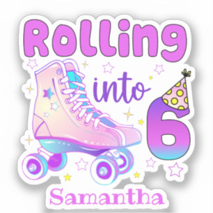 Rolling Into 6 Roller Skater Birthday Celebration