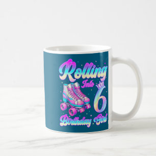 Rolling Into 6 Year Old Roller Skating 6th Birthda Coffee Mug