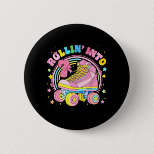 Rolling Into 7 Roller Skate Coquette Seventh 6 Cm Round Badge