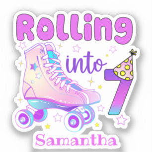 Rolling Into 7 Roller Skater Birthday Celebration